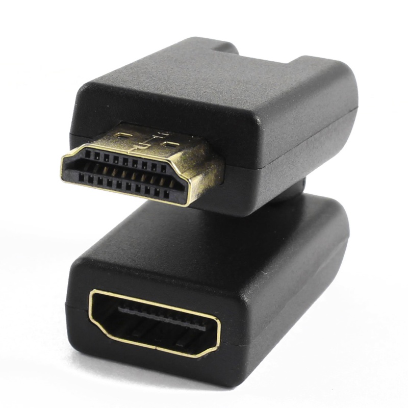 Rotation 360 Degree V1.4 HDMI Male to Female Connector Adapter Black